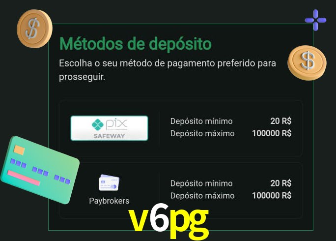 O cassino v6pg oferece uma grande variedade de métodos de pagamento